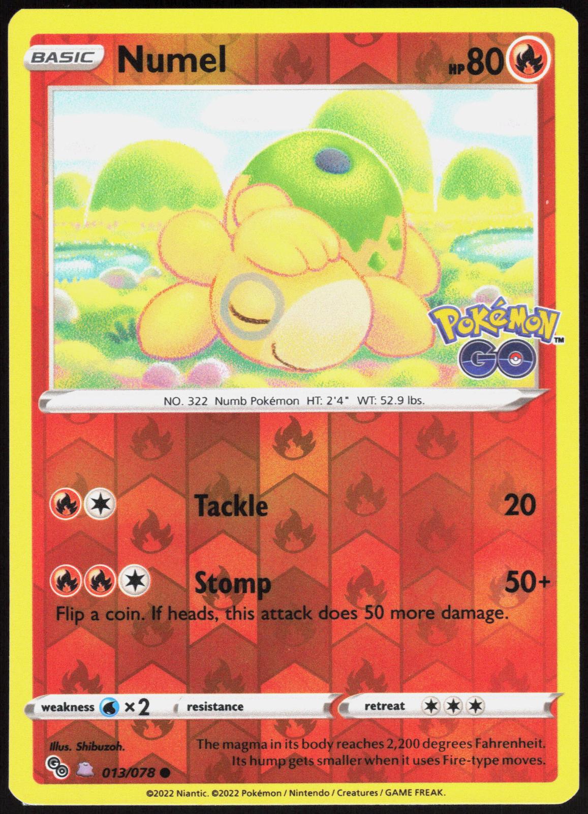 NUMEL (PEELABLE DITTO) 013/078 POKEMON GO POKEMON COMMON NM