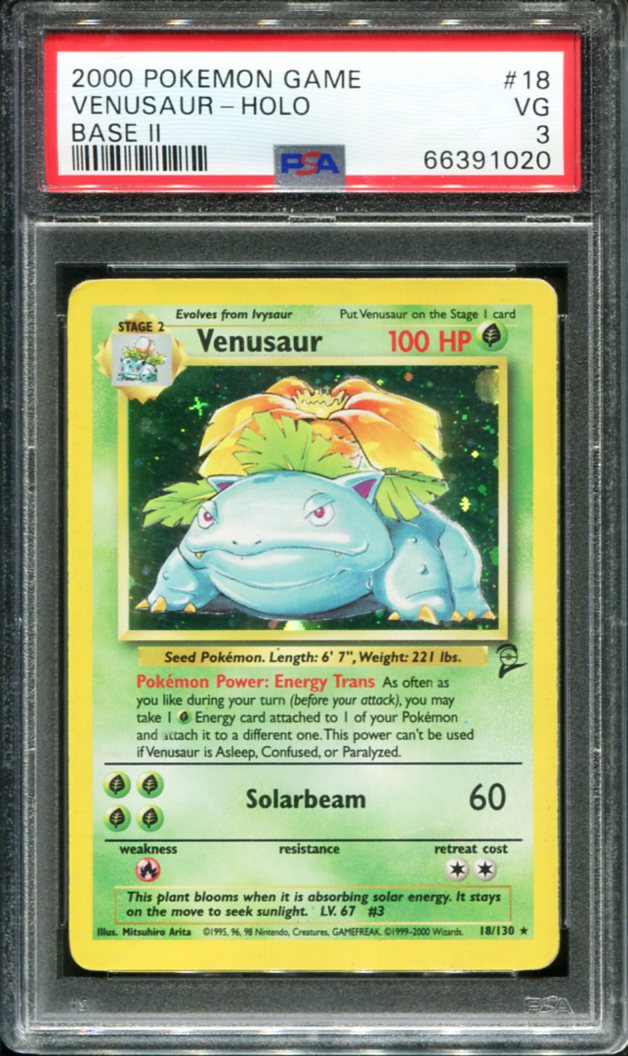 VENUSAUR HOLO 18 PSA 3 GAME BASE II POKEMON