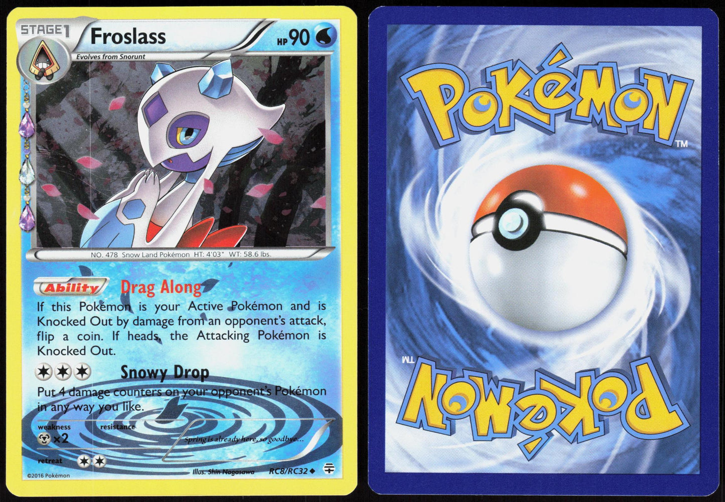 FROSLASS RC8/RC32 GENERATIONS POKEMON UNCOMMON HOLO LP