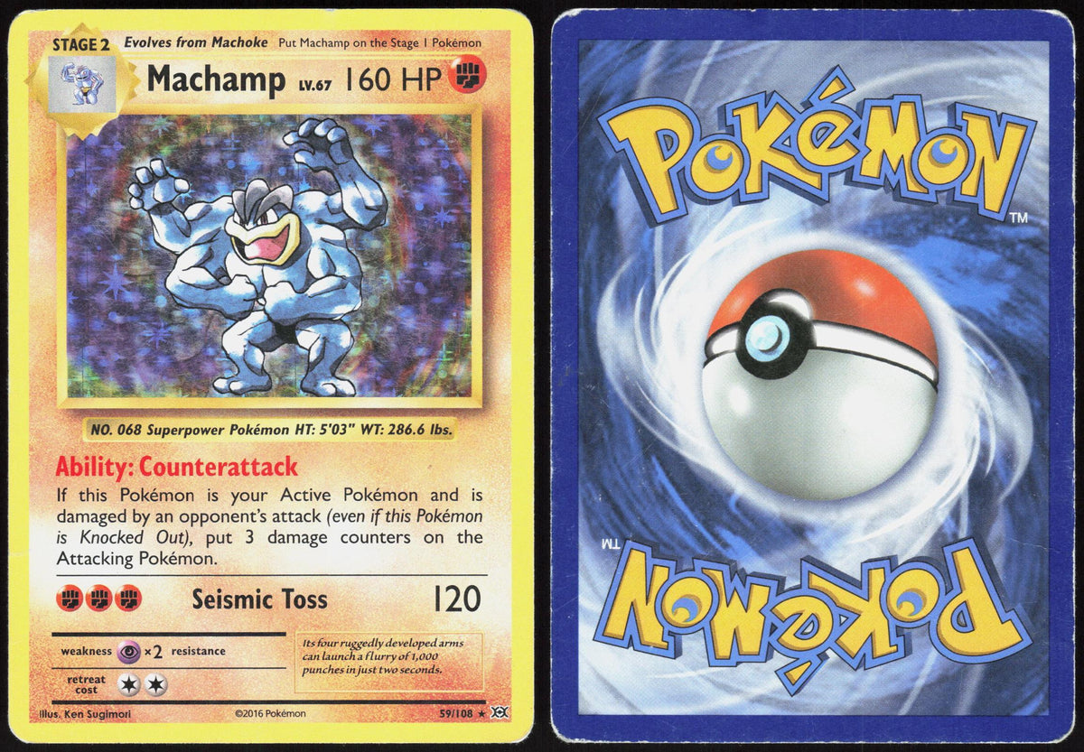 MACHAMP 59/108 EVOLUTIONS POKEMON RARE HOLO HP