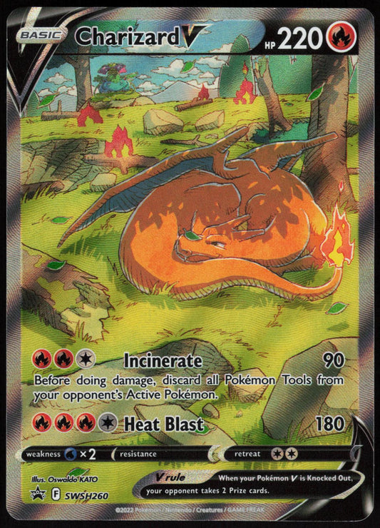 CHARIZARD V SWSH260 SWORD & SHIELD PROMO POKEMON PROMO HOLO LP
