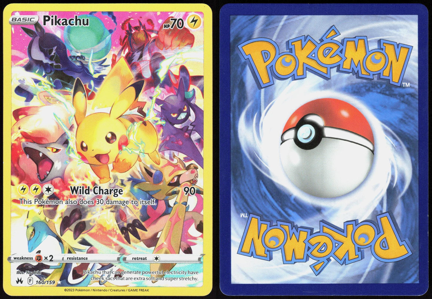 PIKACHU 160/159 CROWN ZENITH POKEMON SECRET RARE HOLO HP
