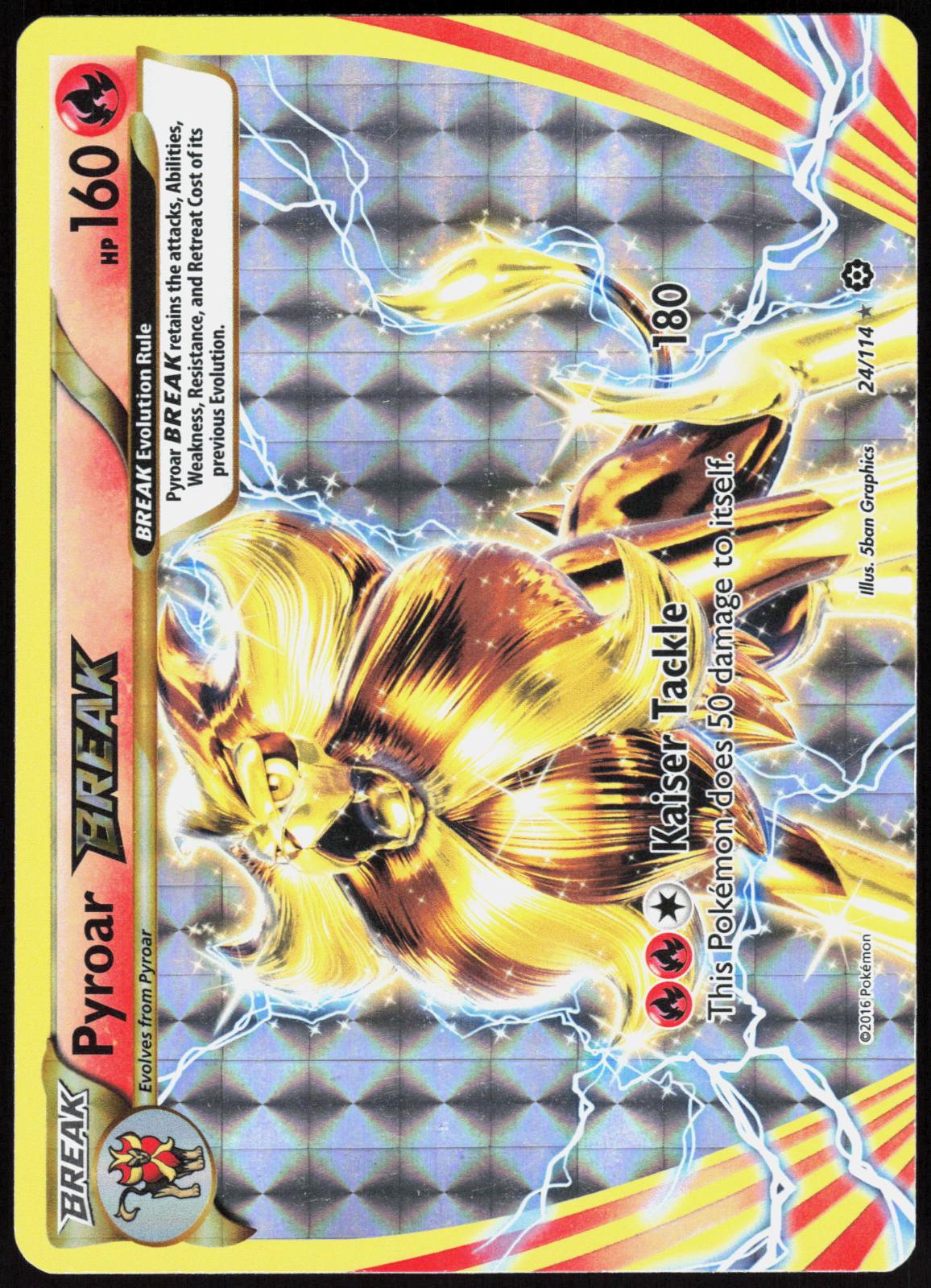 PYROAR BREAK 24/114 STEAM SIEGE POKEMON BREAK HOLO LP
