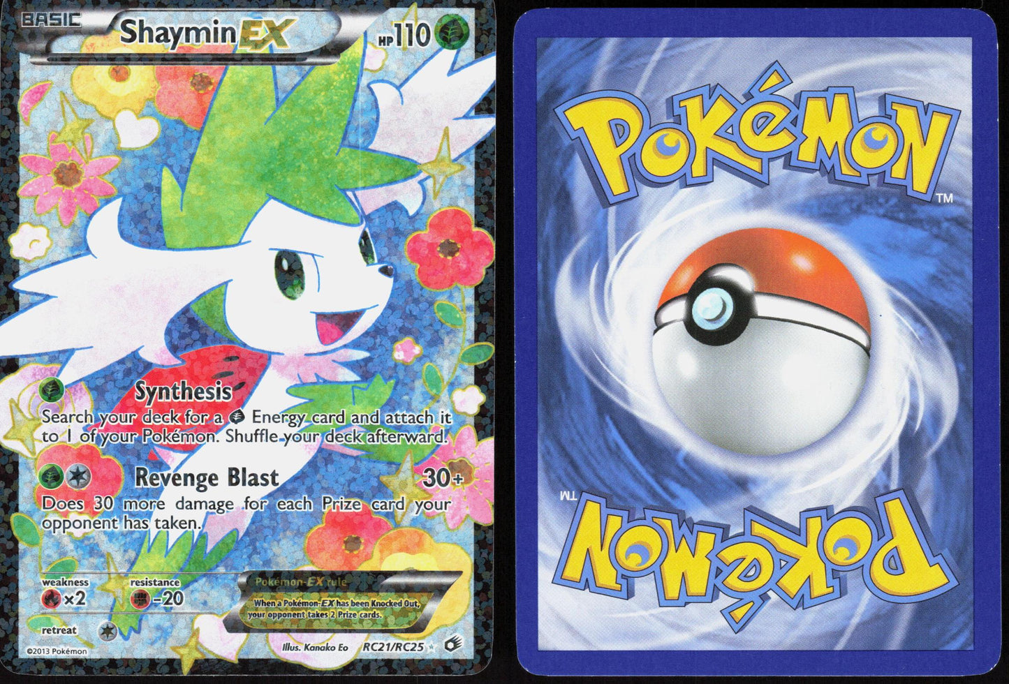 SHAYMIN EX (FULL ART) RC21/RC25 LEGENDARY TREASURES POKEMON HOLO LP