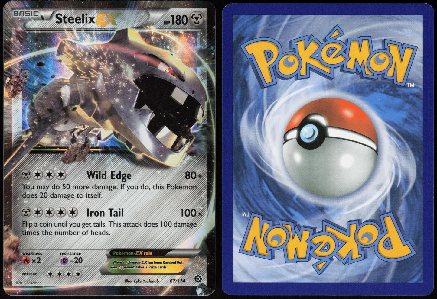 STEELIX EX 67/114 STEAM SIEGE POKEMON EX RARE HOLO LP