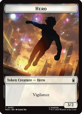 MAGIC: THE GATHERING  - Hero // Robot Villain Double-Sided Token (MSH-2 // 20) - Marvel Super Heroes Foil