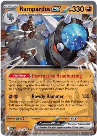 POKEMON TCG - Rampardos ex 045/084 ME05 Pitch Black - Double Rare