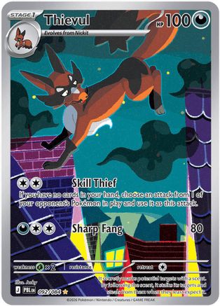 POKEMON TCG - Thievul 092/084 ME05 Pitch Black - Illustration Rare
