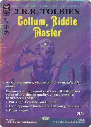 MAGIC: THE GATHERING  - Gollum, Riddle Master (Borderless) (Surge Foil) (HOB-277) - The Hobbit Foil