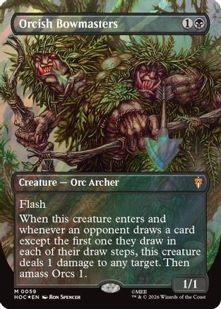 MAGIC: THE GATHERING  - Orcish Bowmasters (Borderless) (Surge Foil) (HOC-059) - The Hobbit: Eternal-Legal Foil