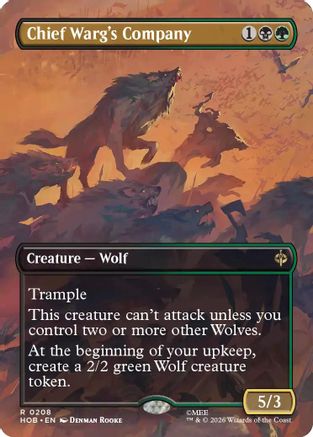 MAGIC: THE GATHERING  - Chief Warg's Company (Borderless) (HOB-208) - The Hobbit