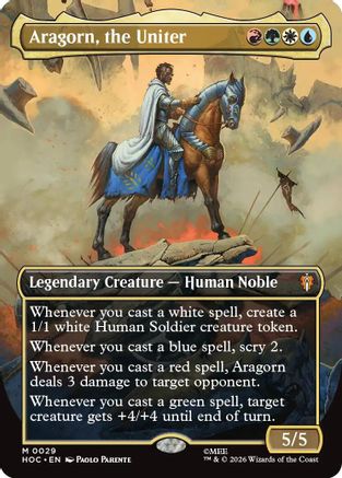 MAGIC: THE GATHERING  - Aragorn, the Uniter (Borderless) (HOC-029) - The Hobbit: Eternal-Legal