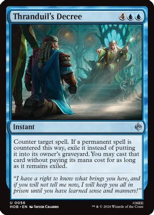 MAGIC: THE GATHERING  - Thranduil's Decree (HOB-056) - The Hobbit Foil