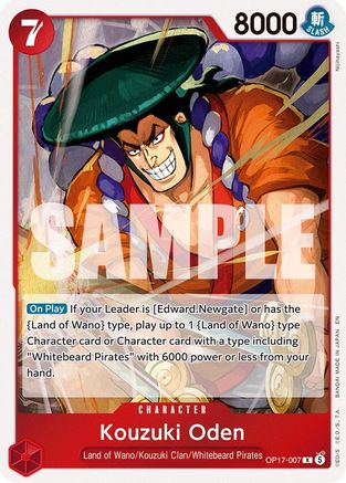 ONE PIECE TCG - Kouzuki Oden OP17-007 The Worlds Strongest Warriors - Rare
