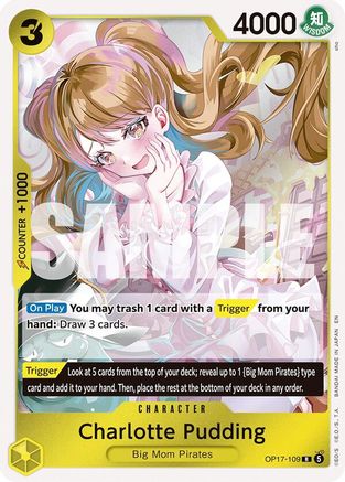 ONE PIECE TCG - Charlotte Pudding OP17-109 The Worlds Strongest Warriors - Rare