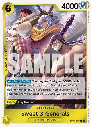 ONE PIECE TCG - Sweet 3 Generals OP17-114 The Worlds Strongest Warriors - Rare