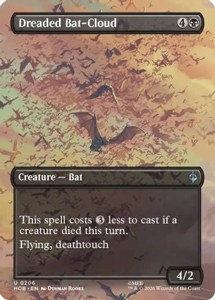 MAGIC: THE GATHERING  - Dreaded Bat-Cloud (Borderless) (HOB-206) - The Hobbit Foil