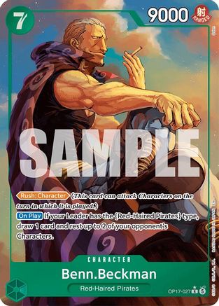 ONE PIECE TCG - Benn.Beckman (Alternate Art) OP17-027 The Worlds Strongest Warriors - Rare