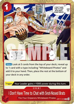 ONE PIECE TCG - I Don't Have Time to Chat with Snot-Nosed Brats OP17-019 The Worlds Strongest Warriors - Rare