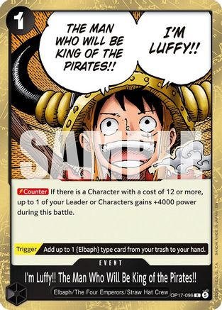 ONE PIECE TCG - I'm Luffy!! The Man Who Will Be King of the Pirates!! OP17-096 The Worlds Strongest Warriors - Rare