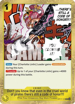 ONE PIECE TCG - Don't you know that even in the cruel world of pirates there's still a code of honor?!! OP17-115 The Worlds Strongest Warriors - Rare