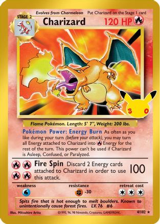 POKEMON TCG - Charizard 004/102 ME 30th Celebration Classic Collection - Classic Collection