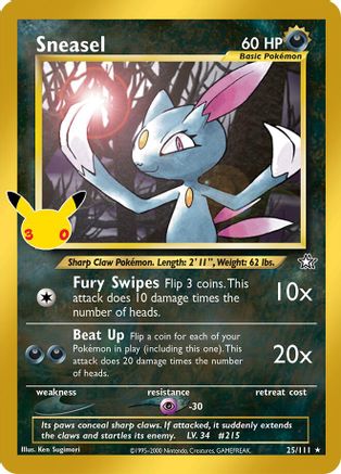 POKEMON TCG - Sneasel 025/111 ME 30th Celebration Classic Collection - Classic Collection