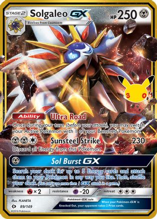 POKEMON TCG - Solgaleo GX 089/149 ME 30th Celebration Classic Collection - Classic Collection