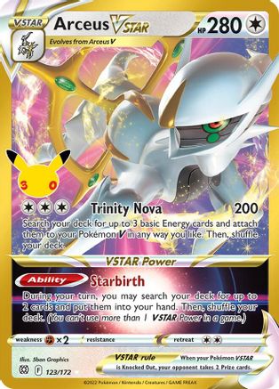 POKEMON TCG - Arceus VSTAR 123/172 ME 30th Celebration Classic Collection - Classic Collection