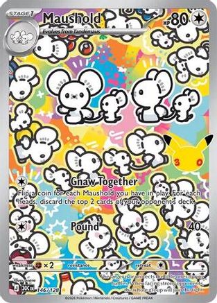 POKEMON TCG - Maushold 146/128 ME 30th Celebration - Illustration Rare