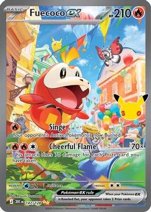 POKEMON TCG - Fuecoco ex 147/128 ME 30th Celebration - Special Illustration Rare