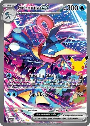 POKEMON TCG - Greninja ex 148/128 ME 30th Celebration - Special Illustration Rare