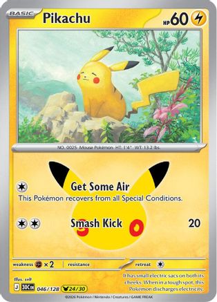 POKEMON TCG - Pikachu 046/128 ME 30th Celebration - Pikachu Rare