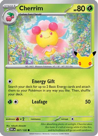 POKEMON TCG - Cherrim 007/128 ME 30th Celebration - Common