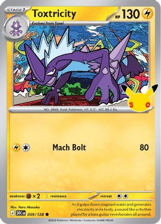 POKEMON TCG - Toxtricity 059/128 ME 30th Celebration - Common