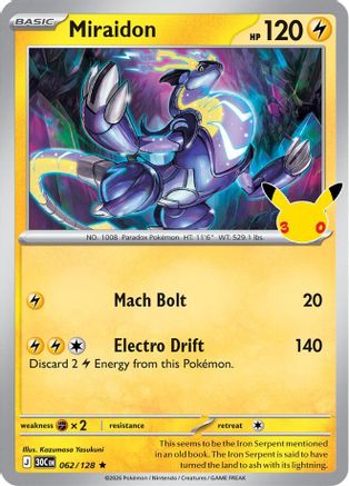 POKEMON TCG - Miraidon 062/128 ME 30th Celebration - null