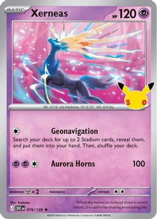 POKEMON TCG - Xerneas 076/128 ME 30th Celebration - null