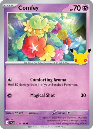 POKEMON TCG - Comfey 077/128 ME 30th Celebration - null