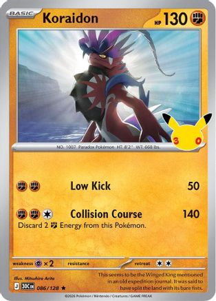 POKEMON TCG - Koraidon 086/128 ME 30th Celebration - Rare