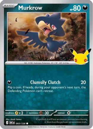 POKEMON TCG - Murkrow 093/128 ME 30th Celebration - null