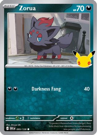 POKEMON TCG - Zorua 095/128 ME 30th Celebration - Common