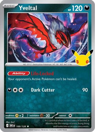 POKEMON TCG - Yveltal 100/128 ME 30th Celebration - null