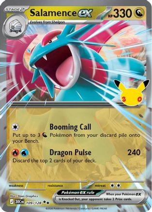 POKEMON TCG - Salamence ex 109/128 ME 30th Celebration - Double Rare
