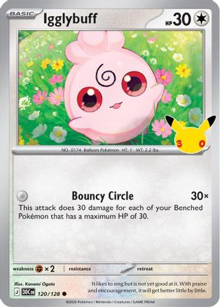 POKEMON TCG - Igglybuff 120/128 ME 30th Celebration - null