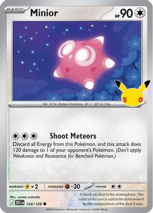POKEMON TCG - Minior 124/128 ME 30th Celebration - null