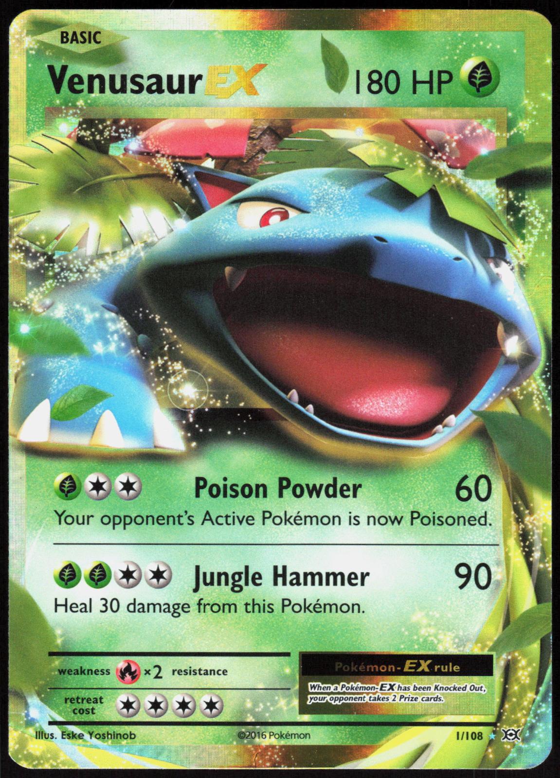 VENUSAUR EX 1/108 EVOLUTIONS POKEMON EX RARE HOLO LP