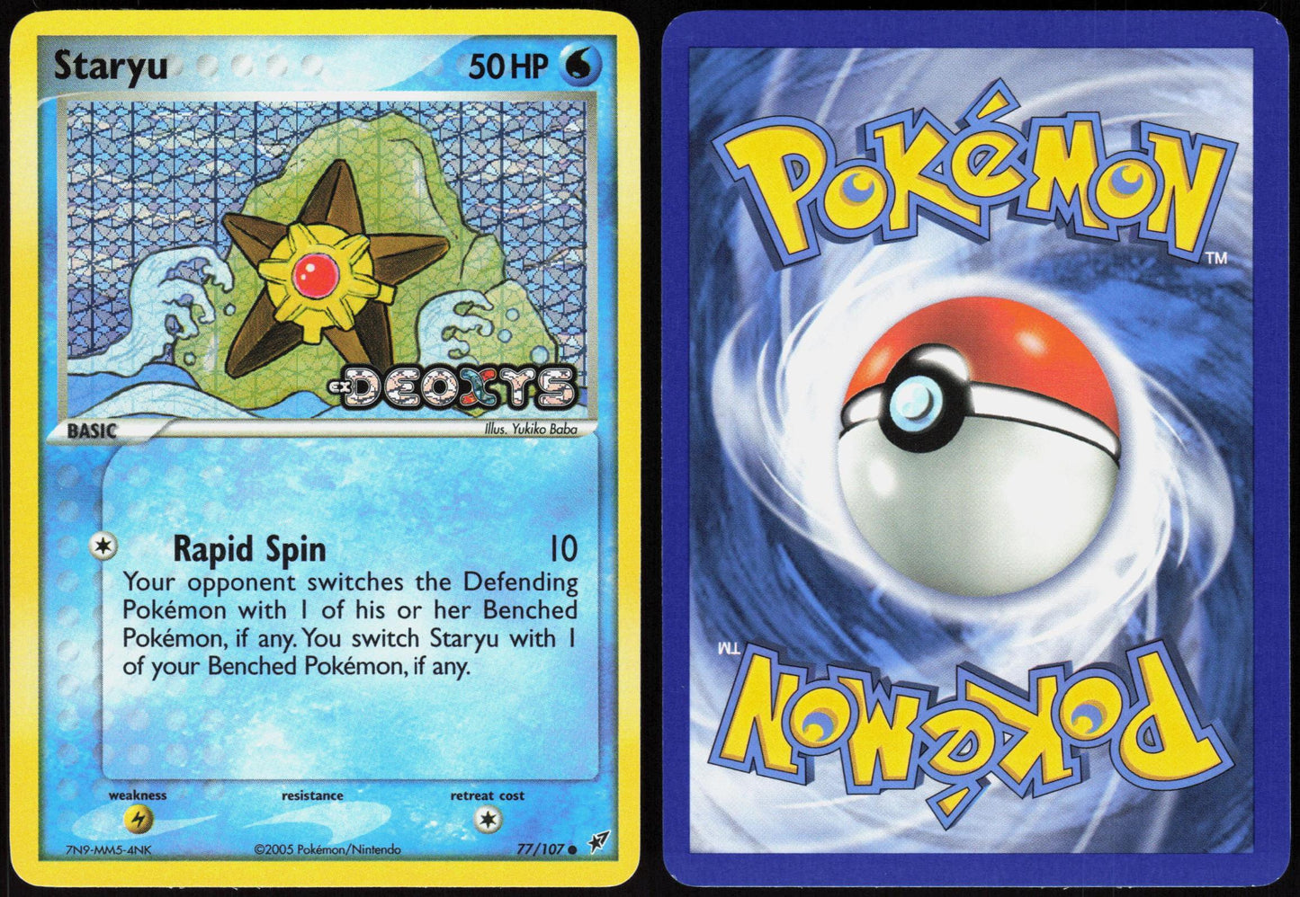 STARYU 77/107 DEOXYS POKEMON COMMON REVERSE HOLO LP