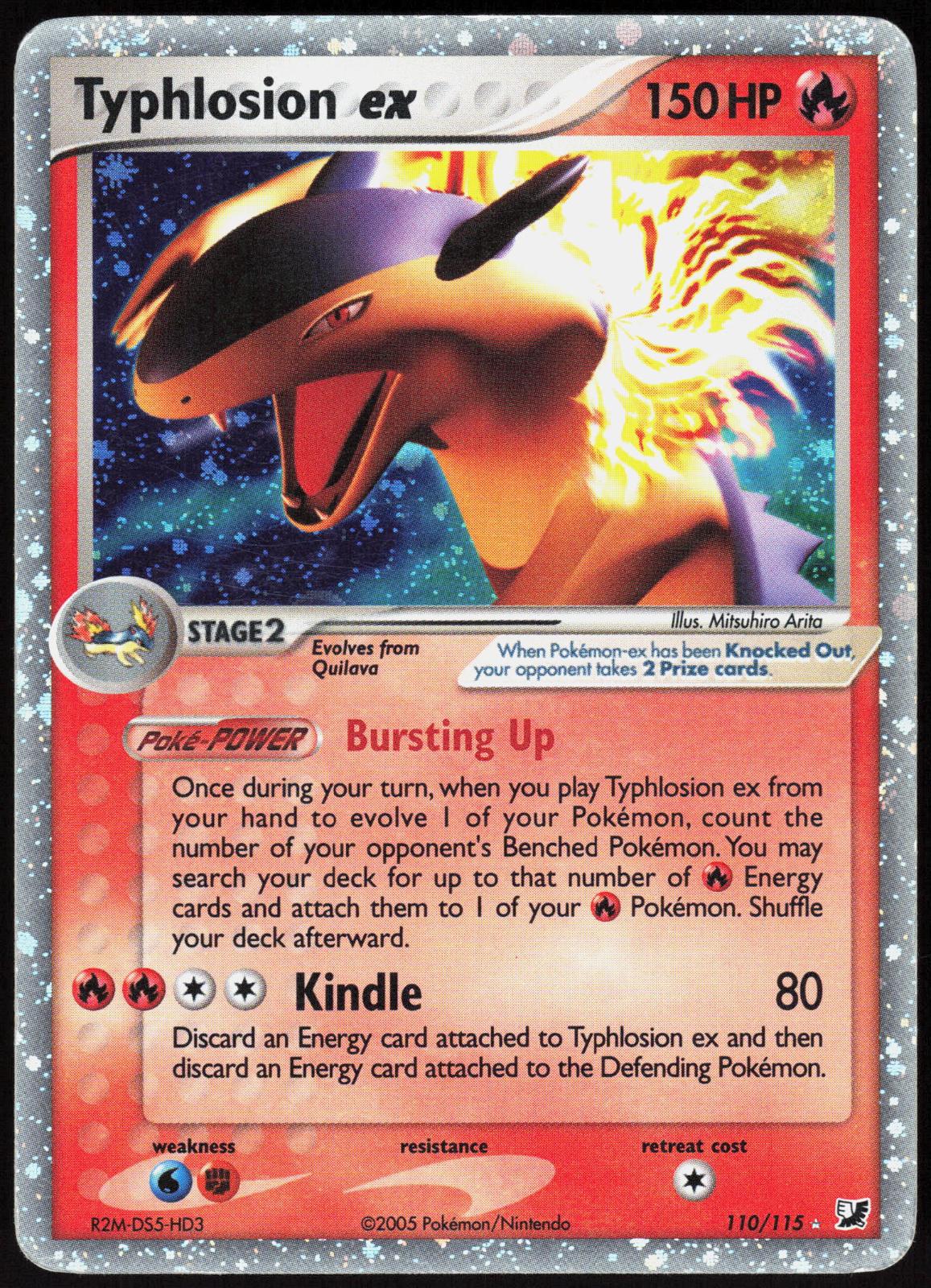 TYPHLOSION EX 110/115 UNSEEN FORCES POKEMON EX RARE HOLO MP