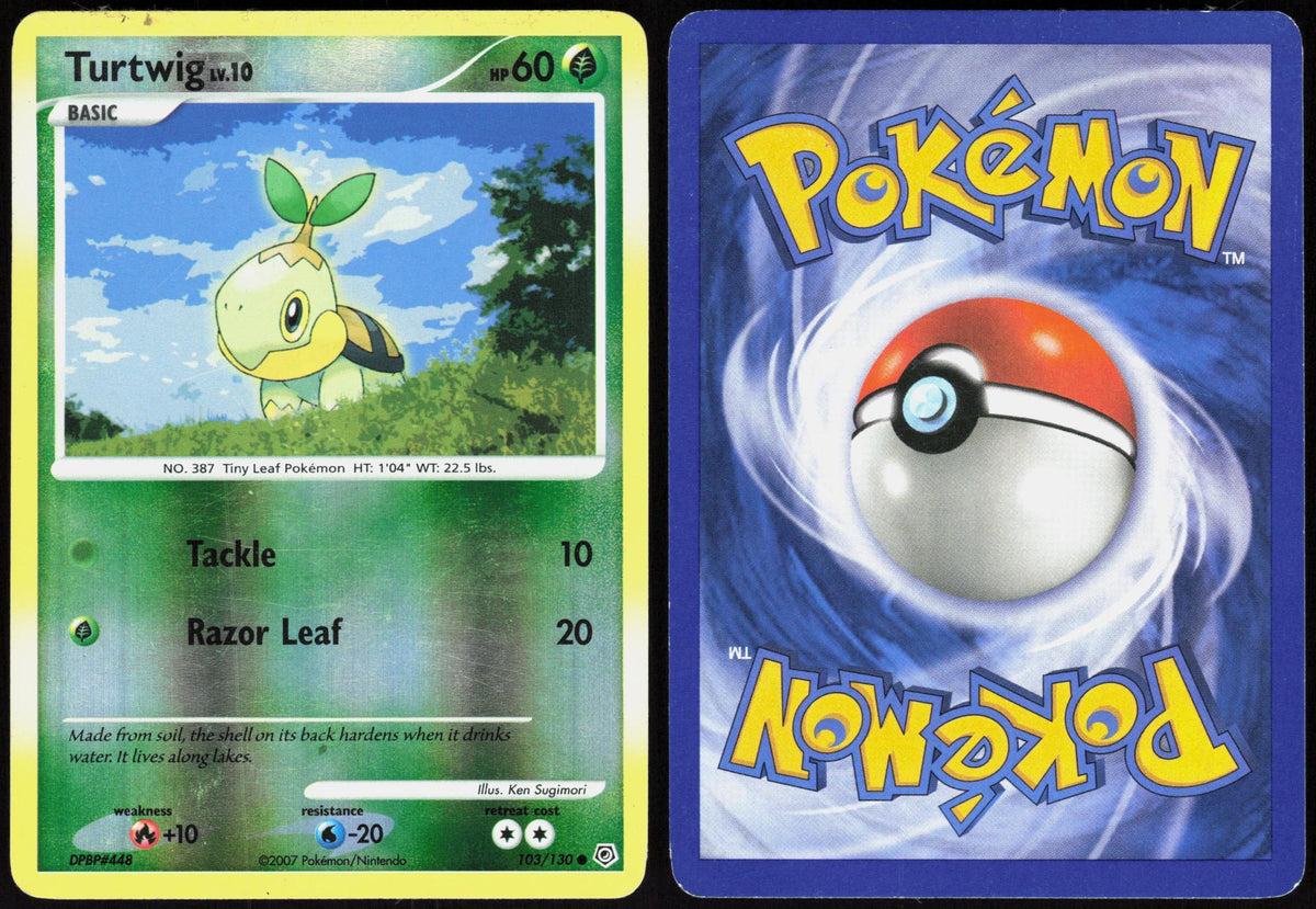 TURTWIG 103/130 DIAMOND & PEARL POKEMON COMMON REVERSE HOLO LP
