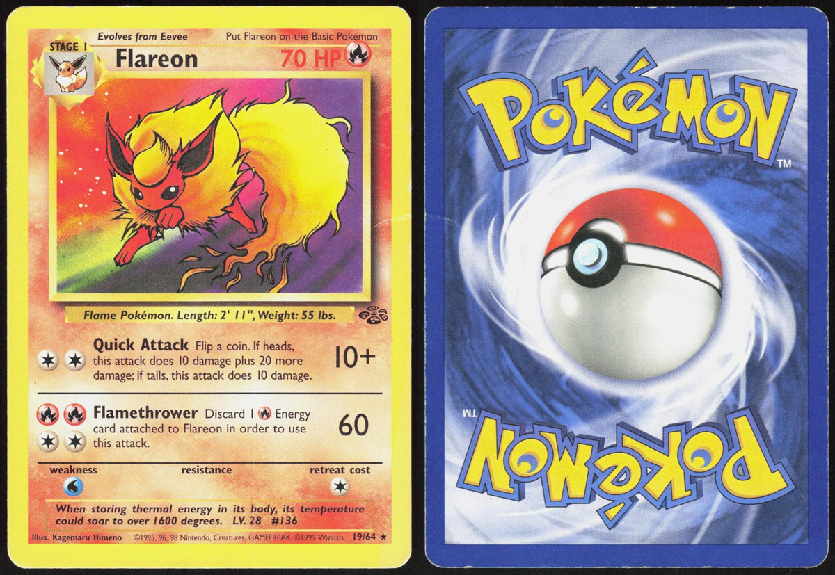 FLAREON 19/64 JUNGLE POKEMON RARE UNLIMITED MP